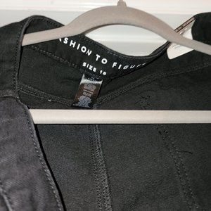 black distressed jeans